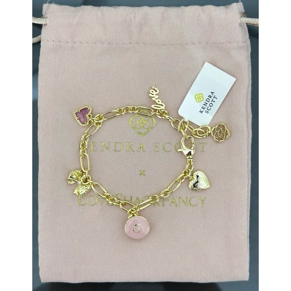 Kendra Scott Jewelry - Kendra Scott x LoveShackFancy Gold Charm Bracelet in Pink Mix